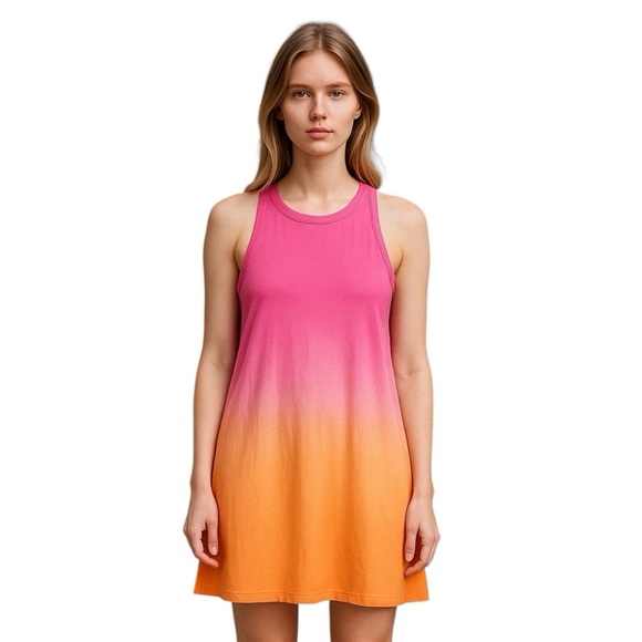 Gap Coral Ombre Size L Short Sleeveless T-Shirt Dress - Picture 1 of 4